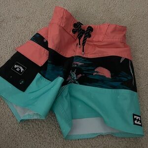 Billabong Pink and Black Sporty Board Shorts